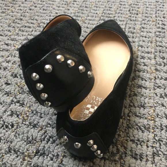 Black suede flats with stud detail - Picture 2 of 4
